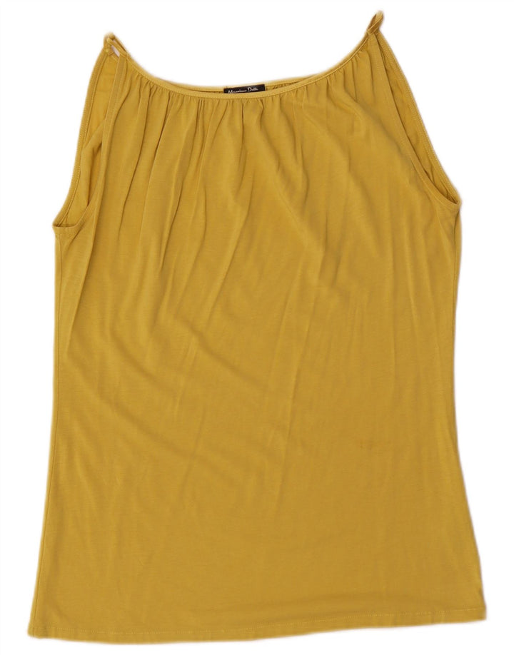Massimo Dutti Débardeur pour femme UK 14 Medium Jaune Lyocell