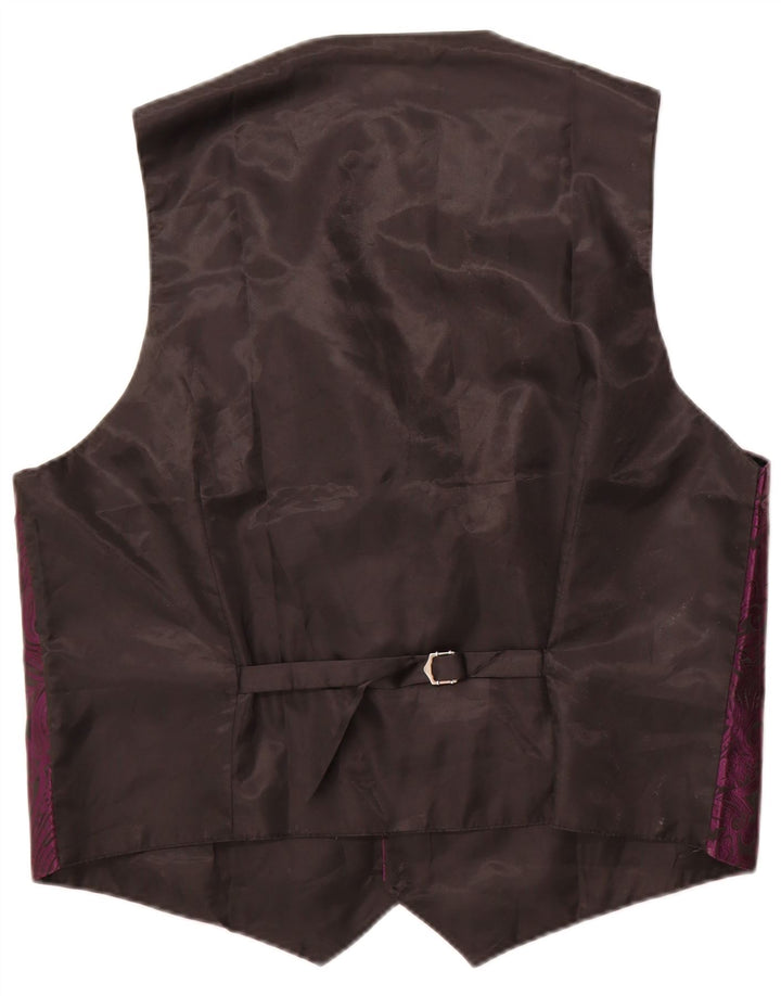 Gilet homme vintage 2XL Violet Paisley Polyester