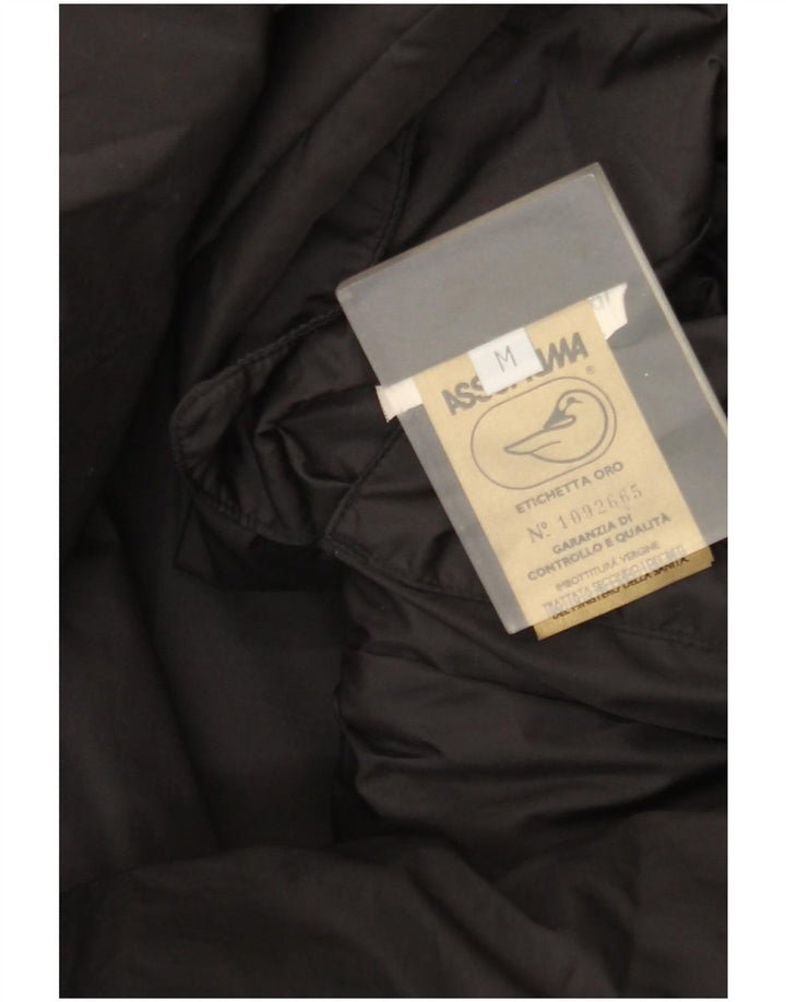 vintage Womens Loose Fit Rembourré Manteau UK 14 Moyen Noir