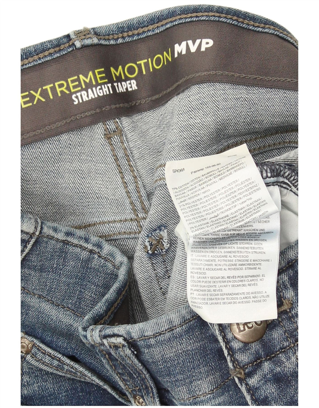 Lee Jean Droit Flex Tapered Homme W32 L30 Bleu Coton