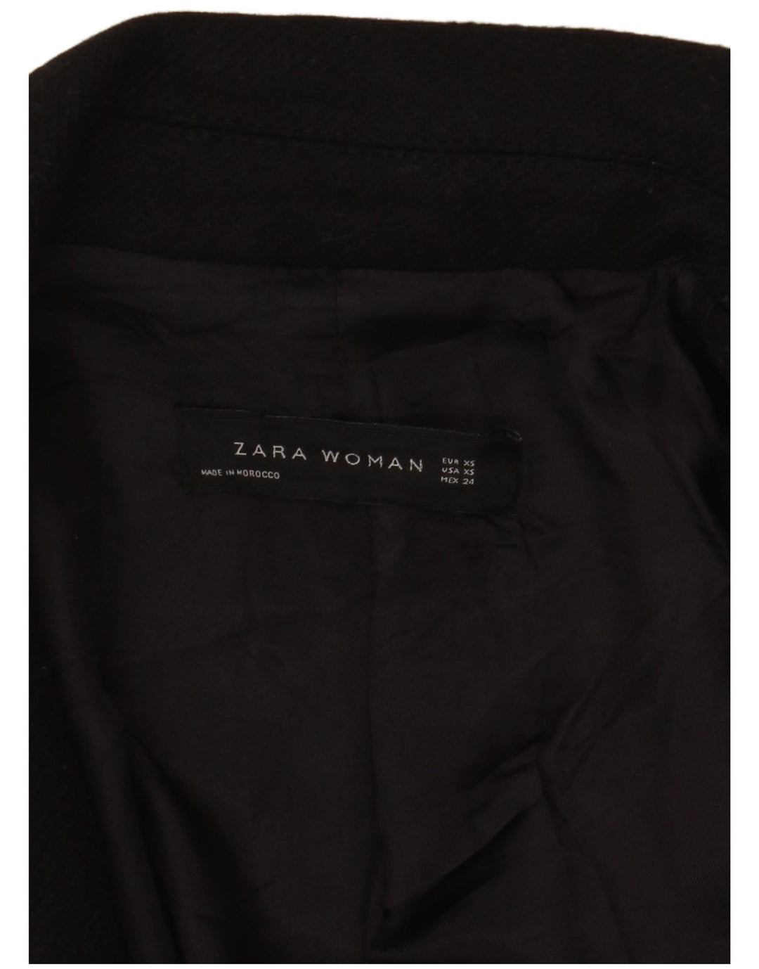 Zara Manteau Femme UK 6 XS Noir