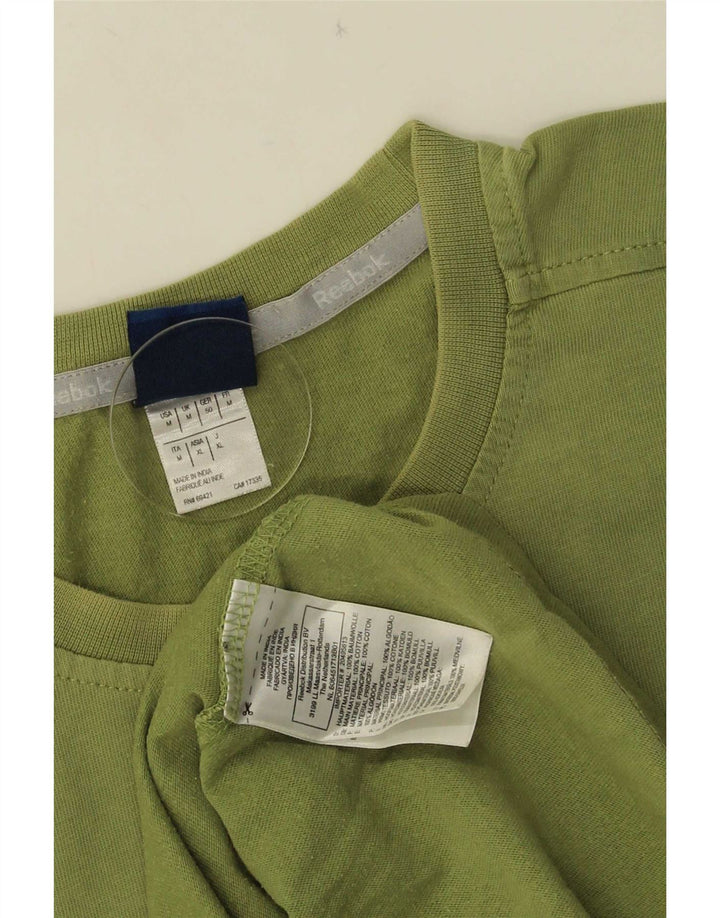 Reebok T-Shirt Top Homme Vert Moyen Coton