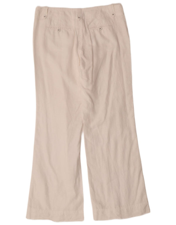 MONSOON Pantalon Chino Bootcut Femme UK 12 Moyen W32 L31 Lin Blanc