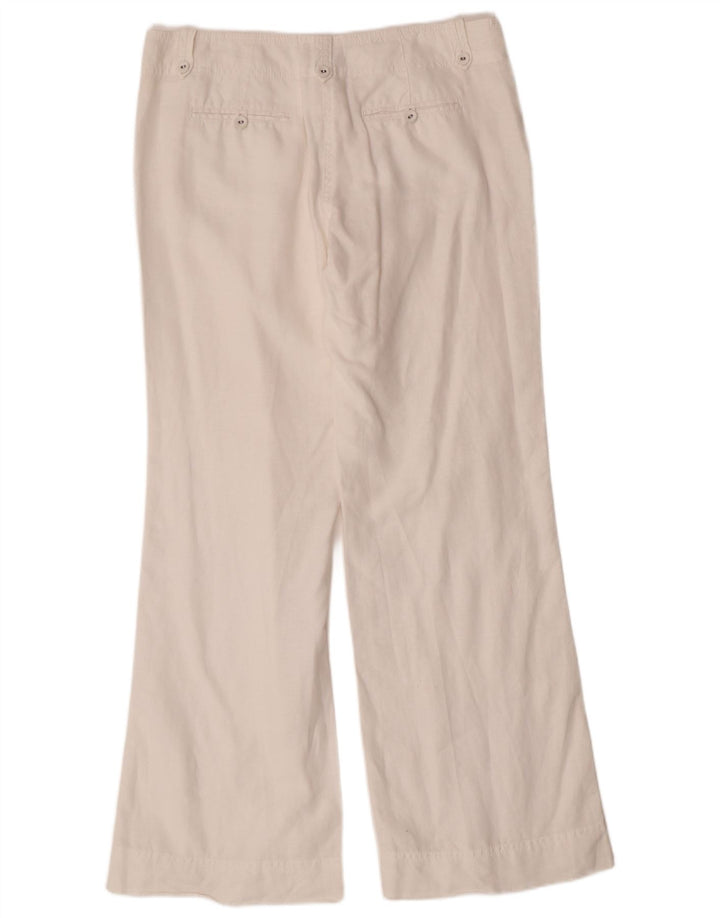 MONSOON Pantalon Chino Bootcut Femme UK 12 Moyen W32 L31 Lin Blanc