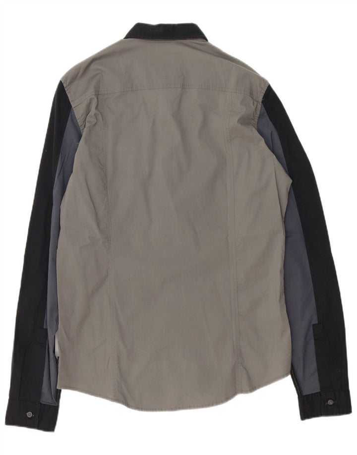 CALVIN KLEIN JEANS Chemise Slim Fit Homme Gris Colorblock Coton