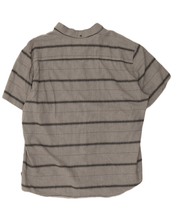 Hurley Chemise à manches courtes pour homme Coupe classique 2XL Gris Rayé Coton