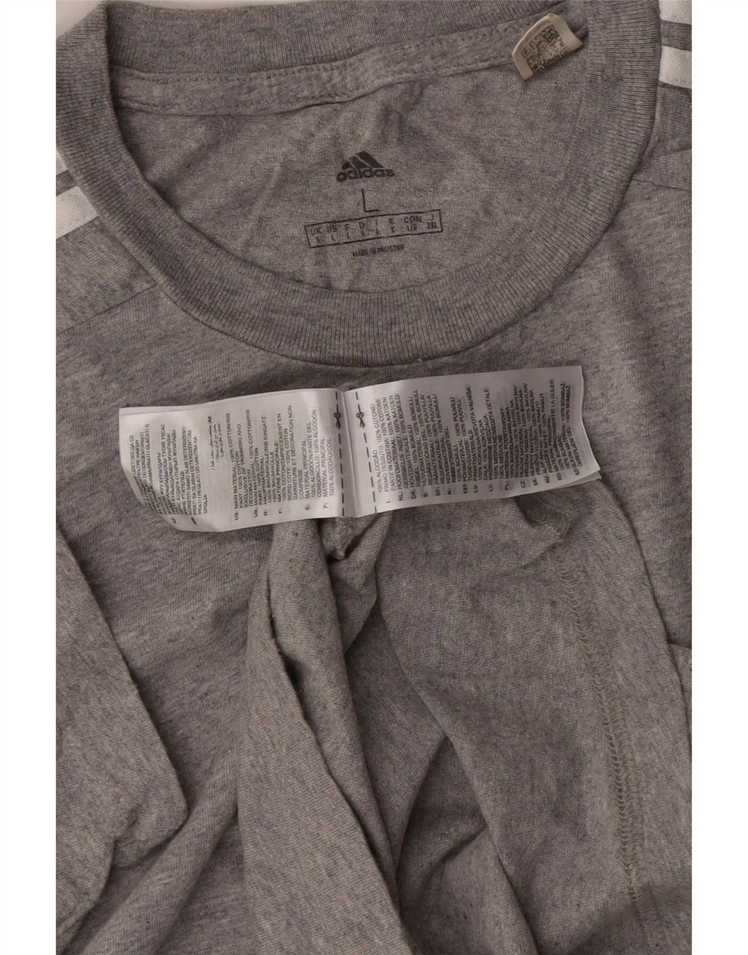 ADIDAS T-Shirt Homme Haut Large Gris Coton