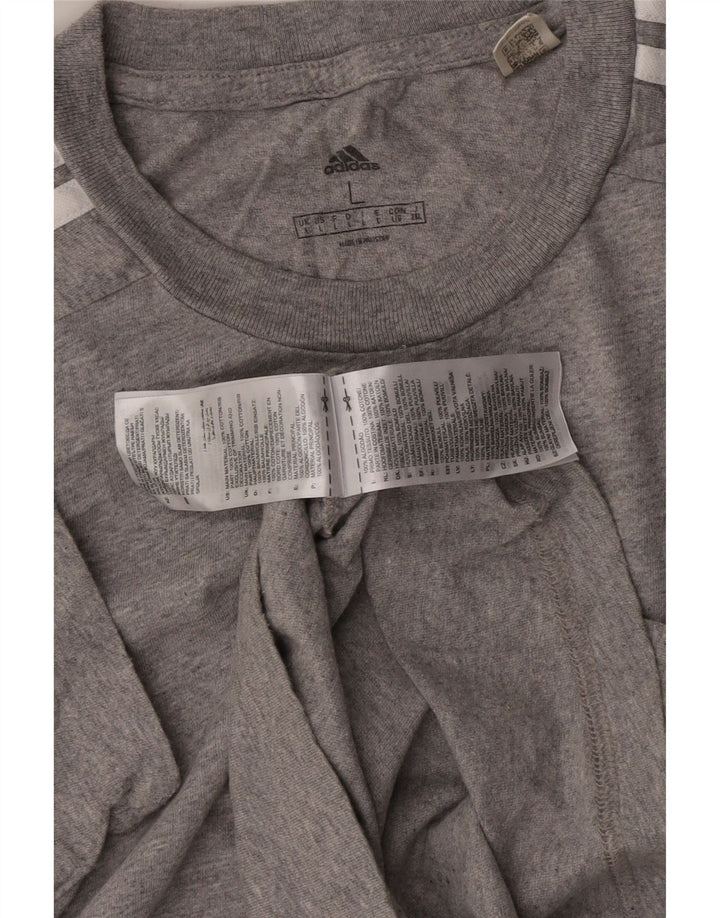 ADIDAS T-Shirt Homme Haut Large Gris Coton