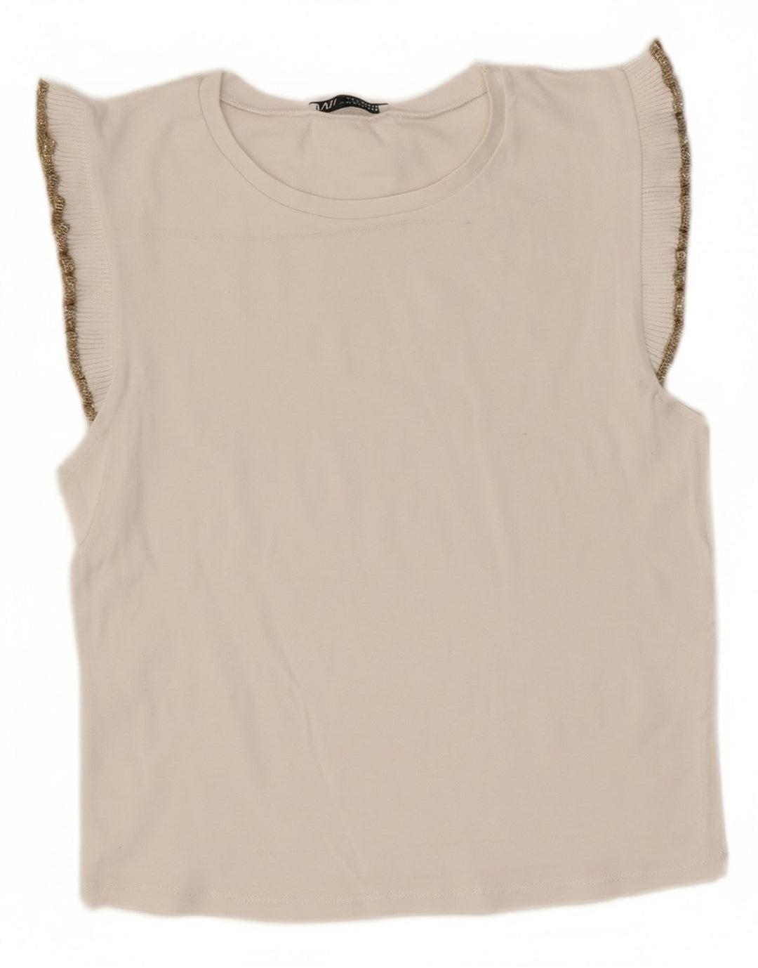 Zara Chemisier sans manches pour femme UK 12 Blanc moyen