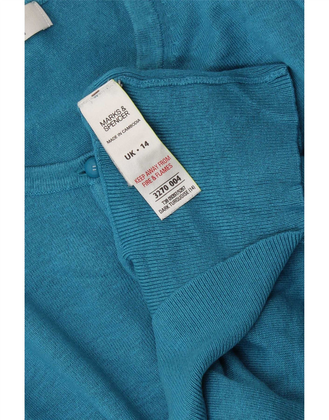 Marks & Spencer Cardigan pour femme en viscose turquoise moyen UK 14