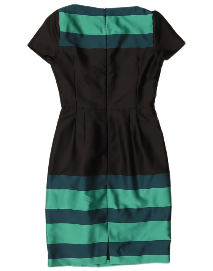 L.K. Bennett Robe fourreau pour femme UK 8 Petit Noir Colorblock Polyester