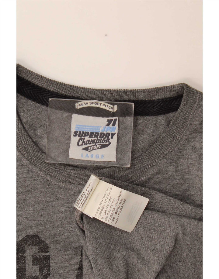 Superdry T-Shirt Graphique Homme Grand Gris Coton