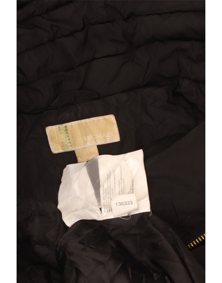 Michael Kors Manteau rembourré à capuche pour femme UK 16 Large Noir Polyester
