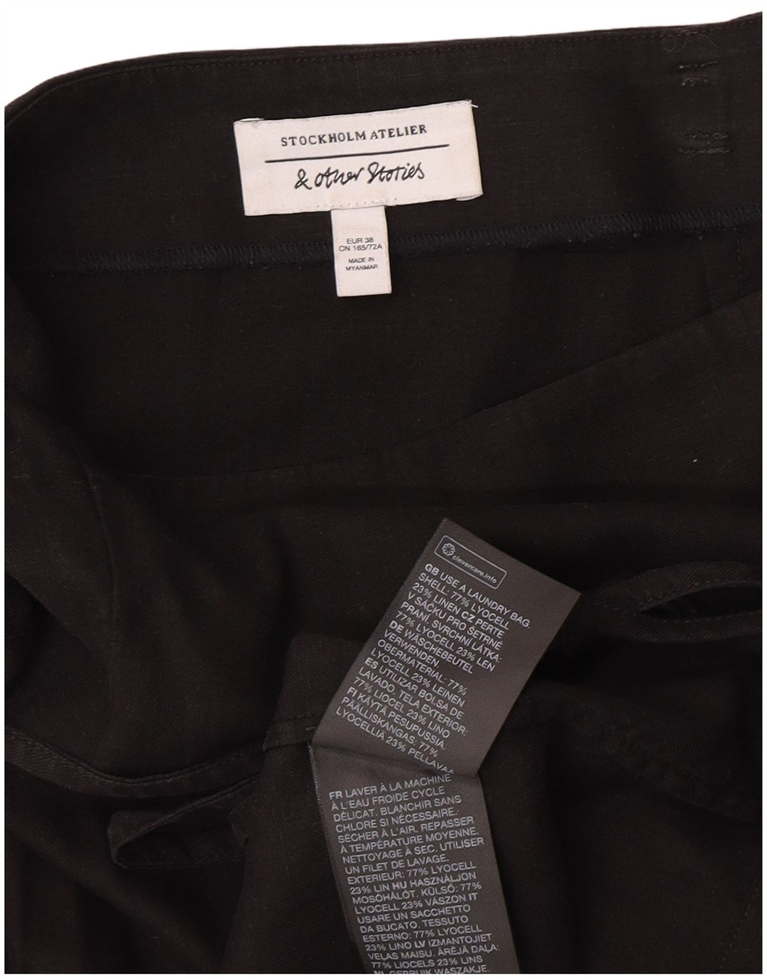 & Other Stories Jupe portefeuille femme EU 38 Medium W26 Lyocell noir