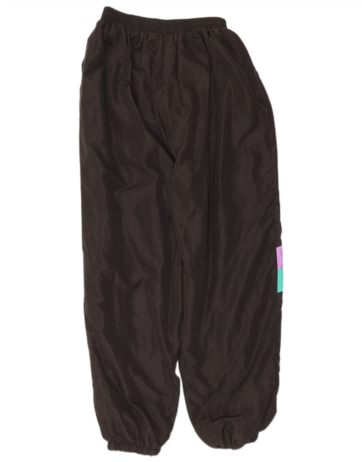 vintage Mens Loose Fit Complet Survêtement Petit Noir Colourblock Polyester