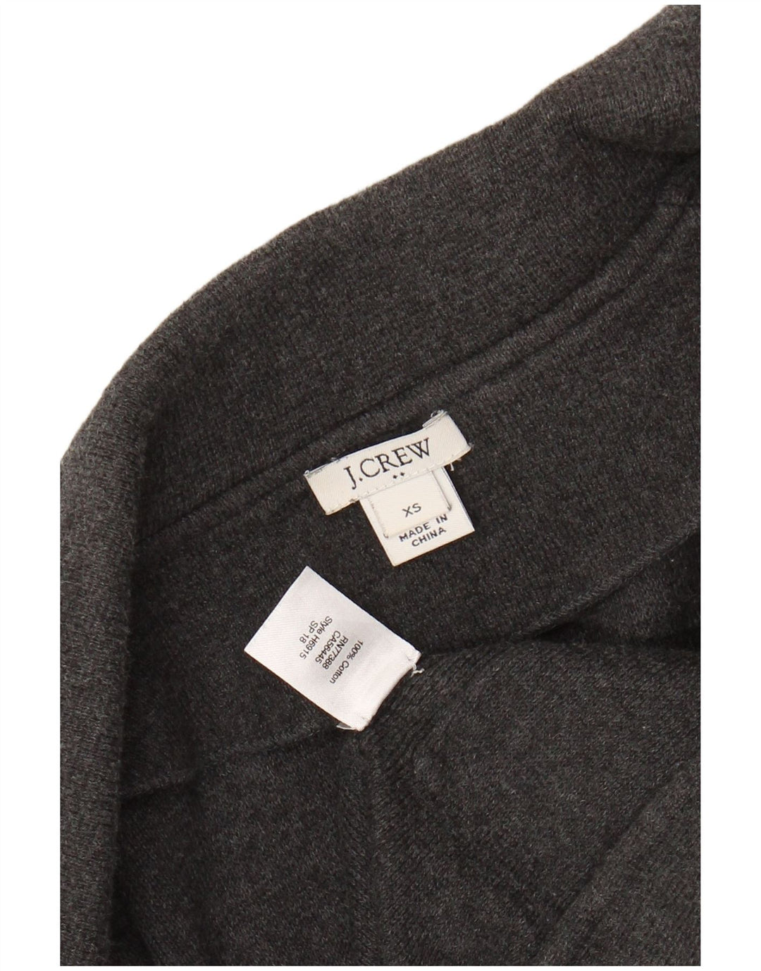 J. CREW Pull cardigan ouvert surdimensionné pour femme UK 6 XS Gris Coton