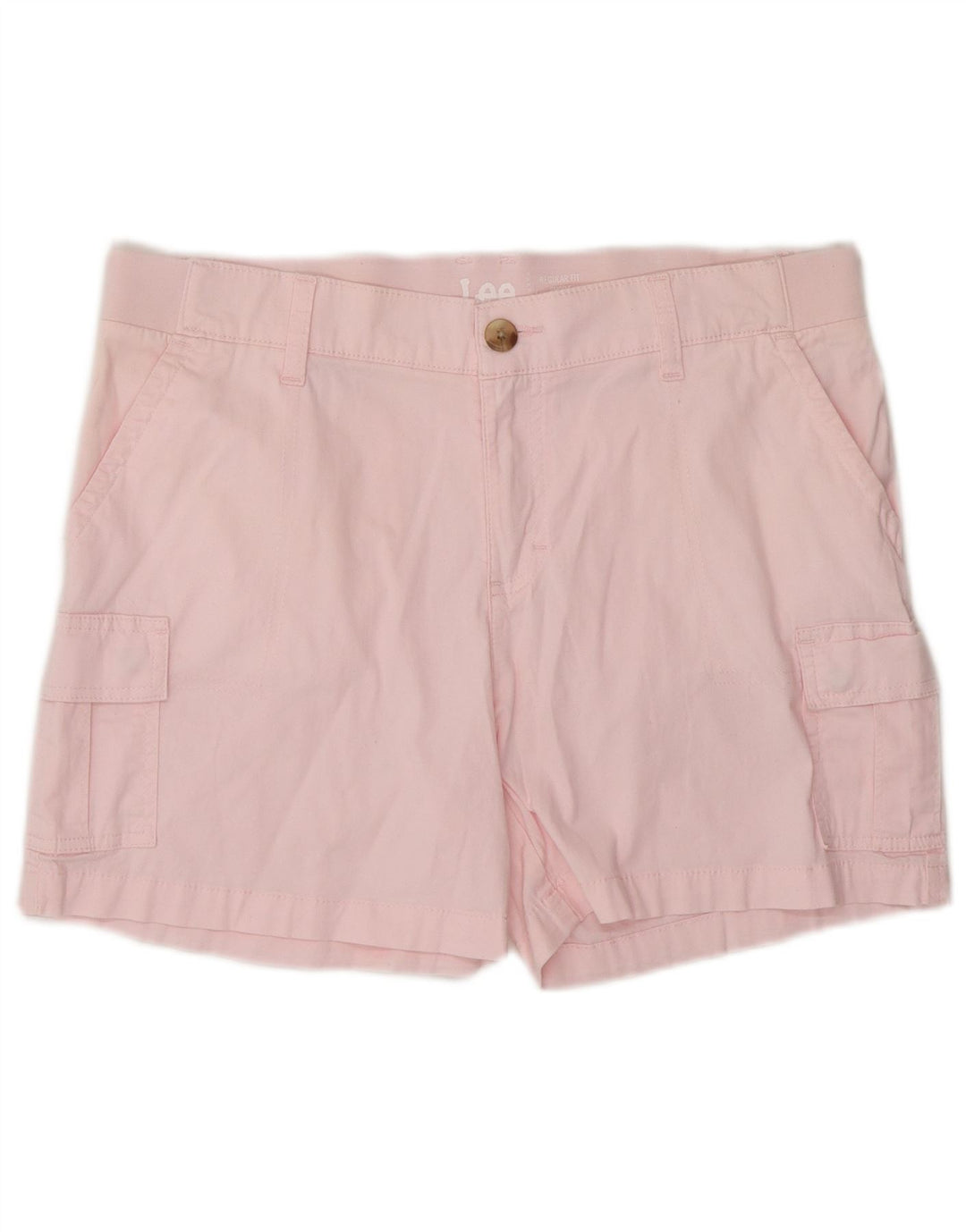 LEE Short cargo coupe régulière pour femme US 12 Large W34 en coton rose