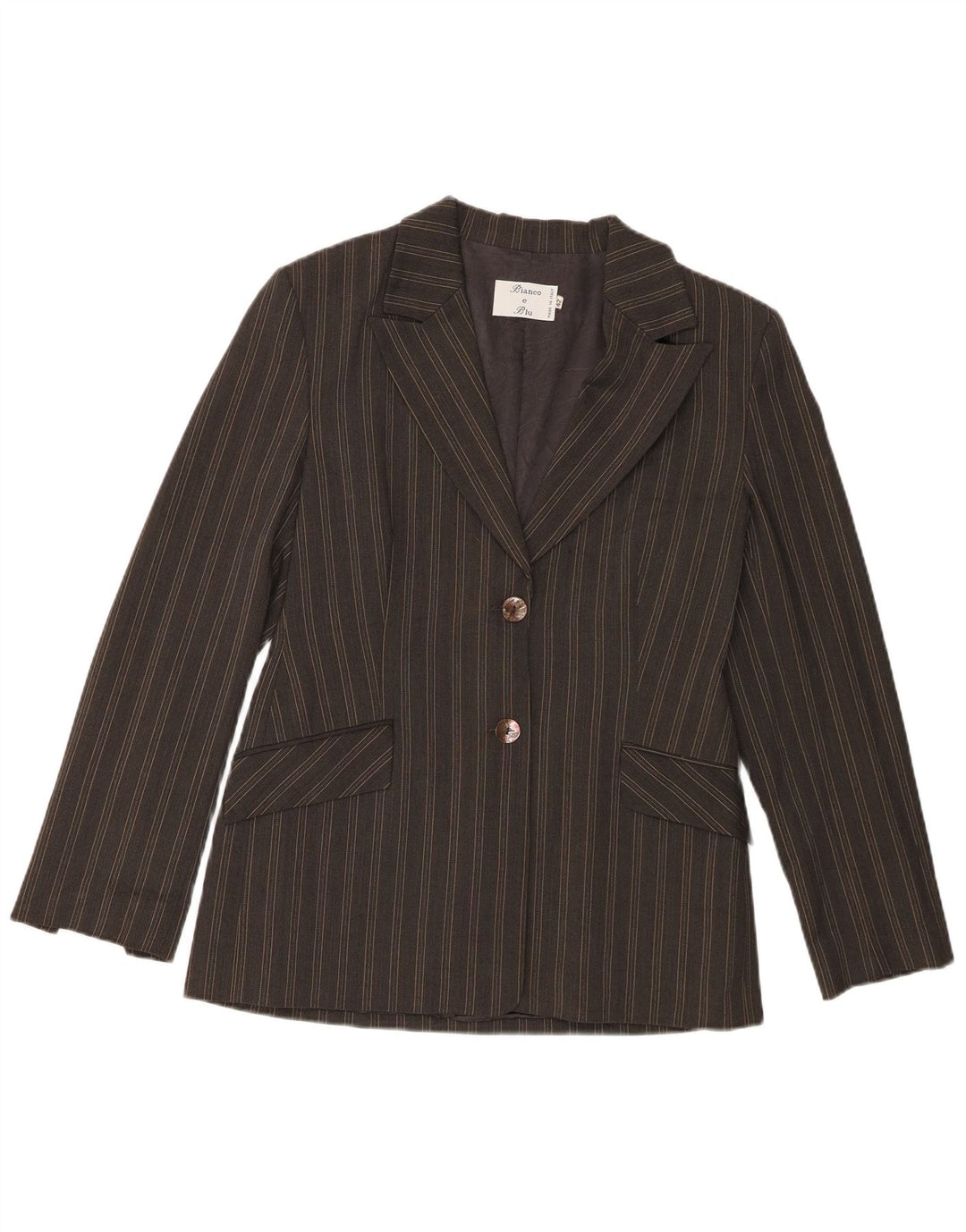 Bianco e Blu Veste Blazer 2 Boutons Femme IT 42 Gris Moyen Rayé