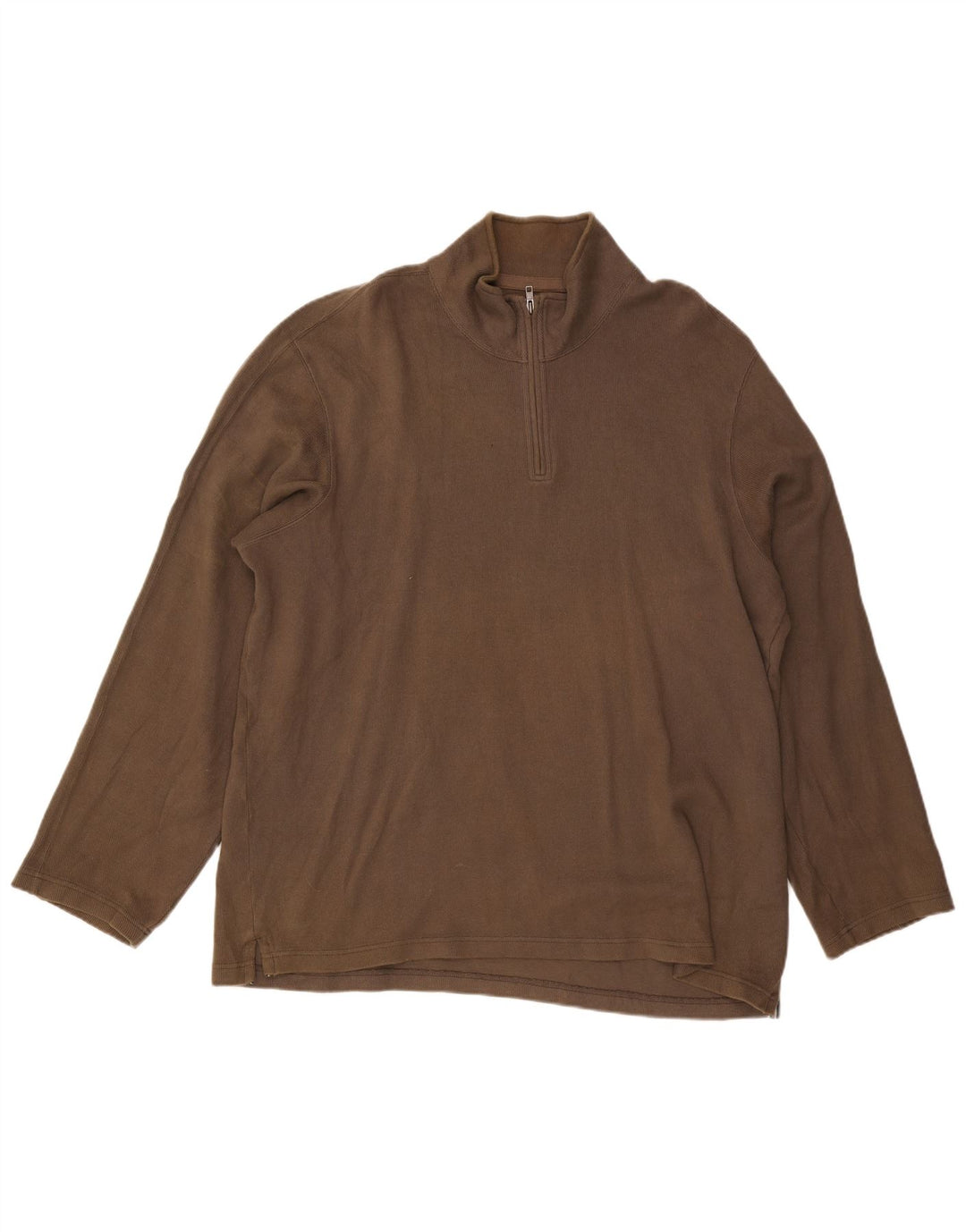 Eddie Bauer Pull à col zippé pour homme 2XL en coton marron