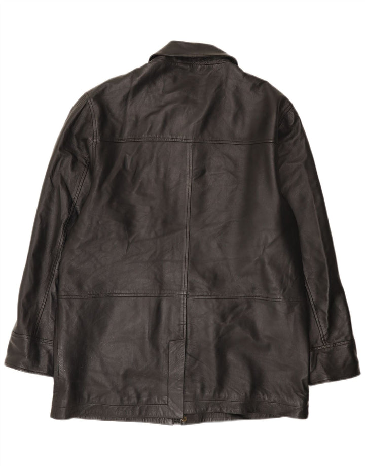Marks & Spencer Veste en cuir pour homme UK 38 Cuir noir moyen