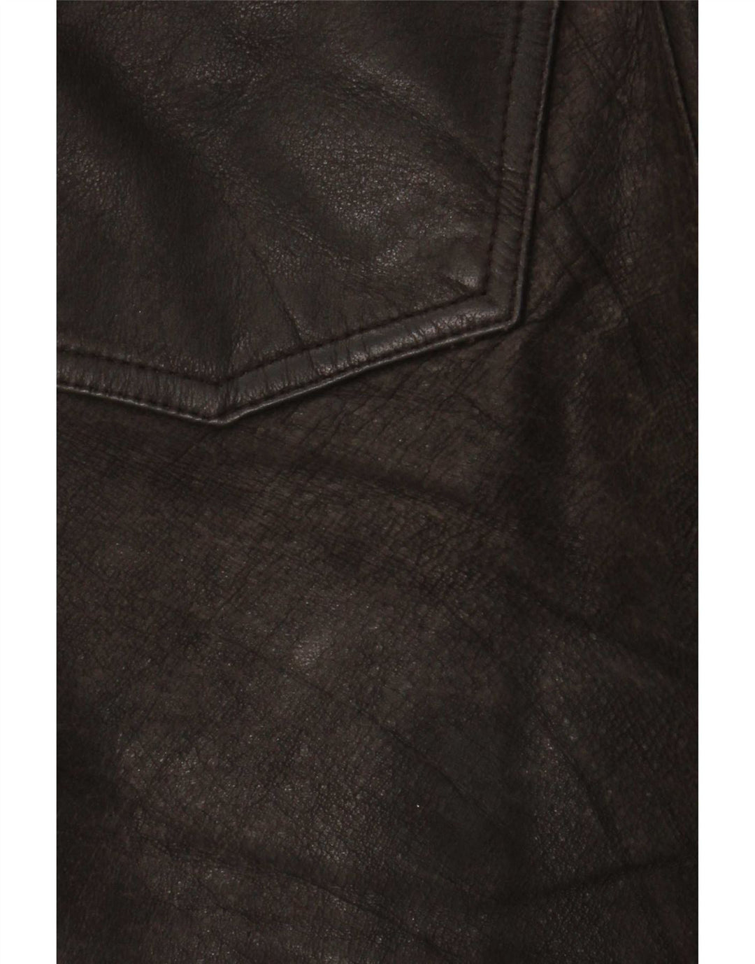 Pantalon droit en cuir Vintage pour hommes W34 L32 marron