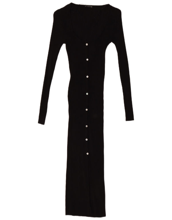 Zara Robe pull à manches longues pour femme UK 10 Small Noir