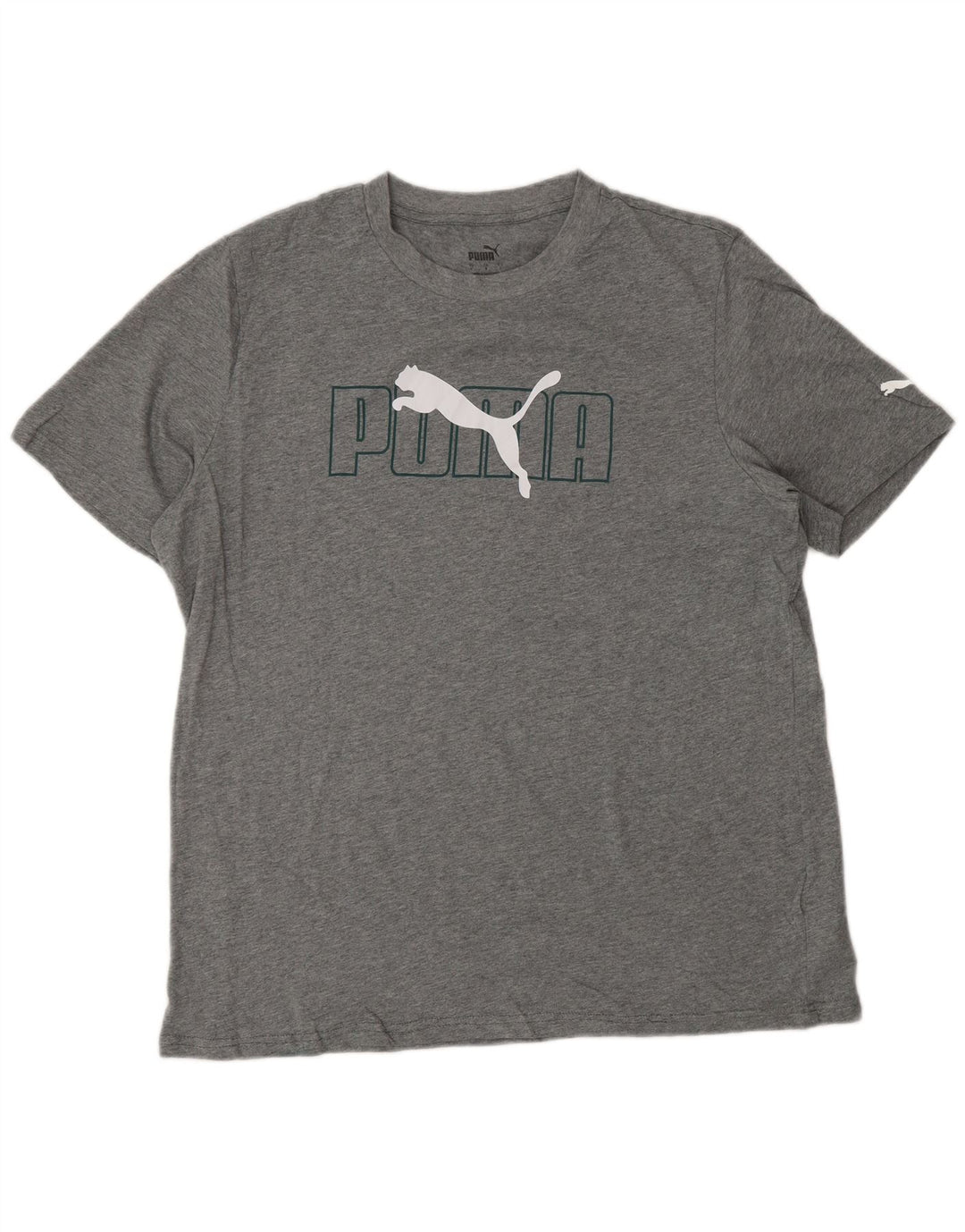 PUMA T-shirt graphique pour hommes, grand, gris, coton