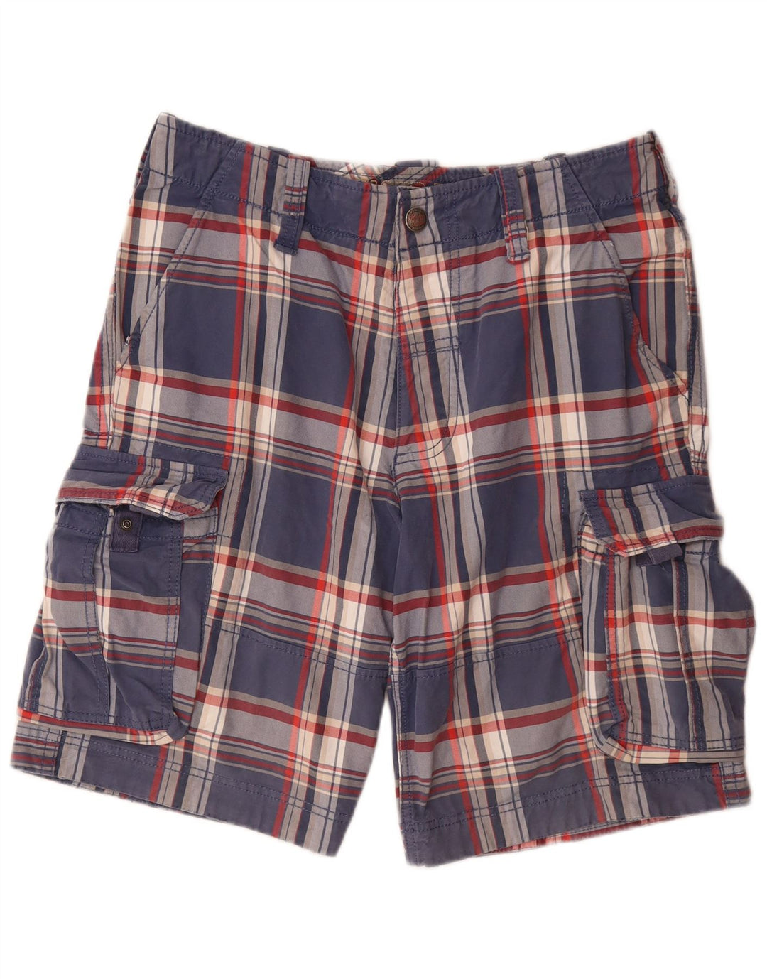 TOMMY HILFIGER Short Cargo Homme W32 Coton Bleu Marine Moyen à Carreaux