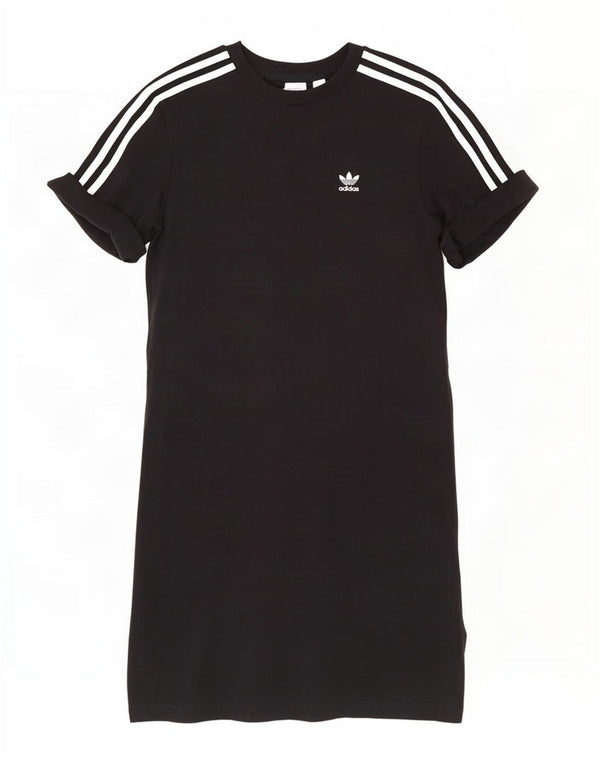 Adidas Robe T-Shirt Femme UK 8 Petit Coton Noir