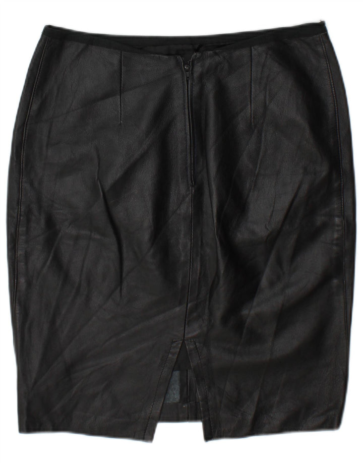 jupe en cuir femme vintage W30 Noir moyen