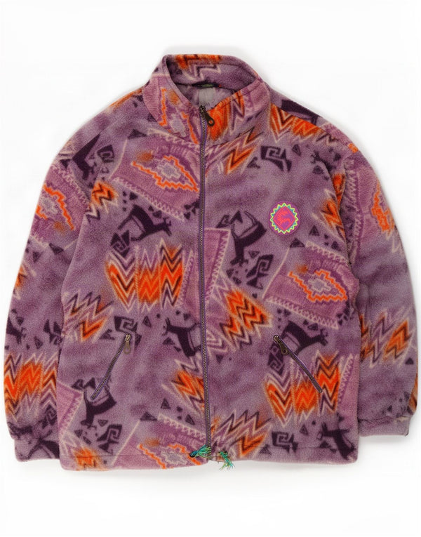 Santostefano Veste polaire surdimensionnée pour femme UK 16 Large Violet Géométrique