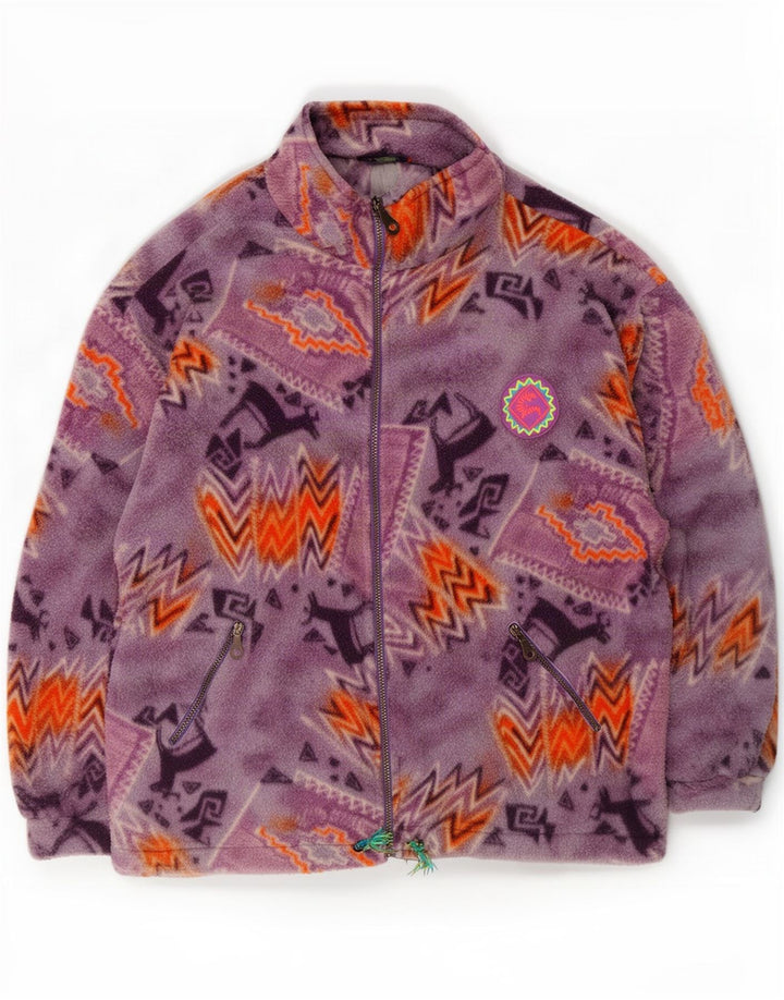 Santostefano Veste polaire surdimensionnée pour femme UK 16 Large Violet Géométrique
