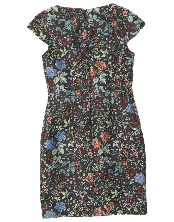 MONSOON Robe fourreau pour femme UK 8 Petit Noir Floral Polyester