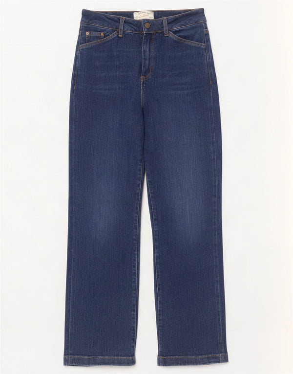 Fat Face Jean Elise à jambe large pour femme UK 10 Small W30 L30 Bleu Coton
