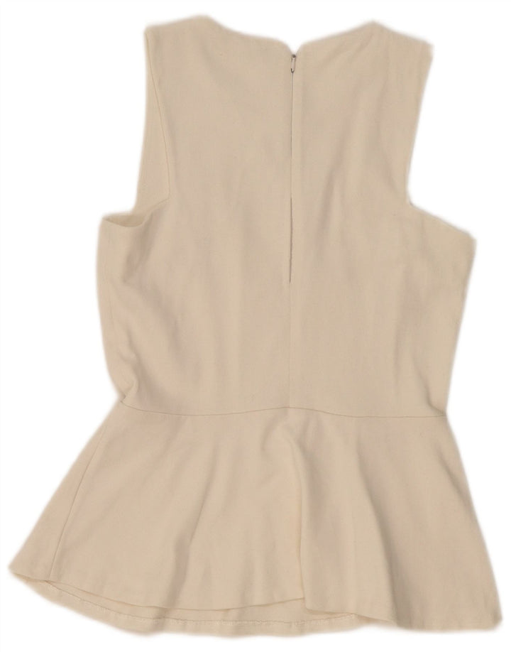 ZARA Femme Chemisier sans manches Top UK 12 Medium Off White