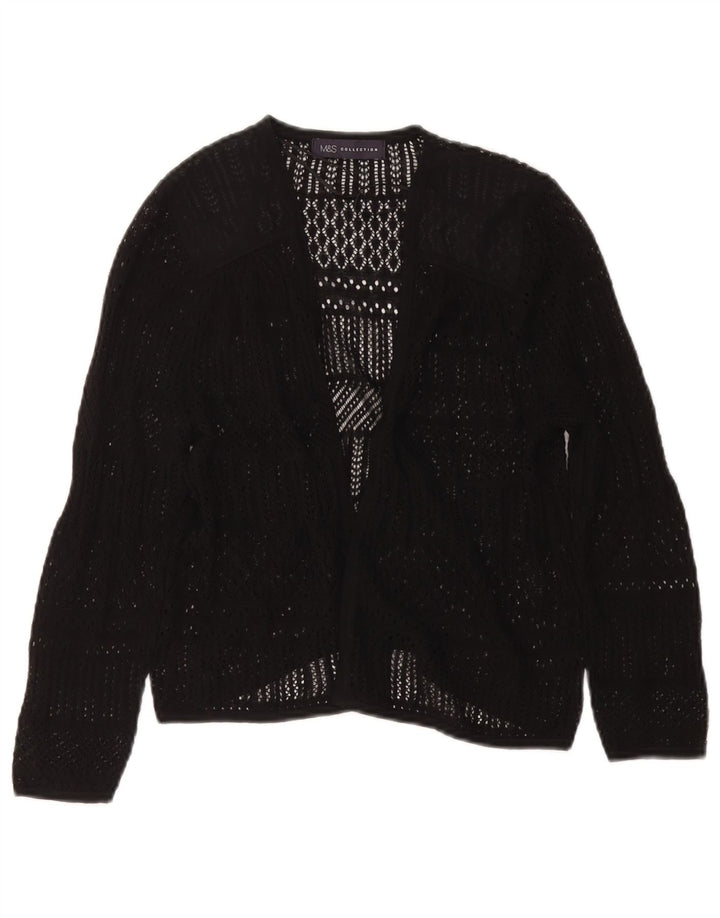MARKS & SPENCER Cardigan transparent pour femme UK 8 Small Noir