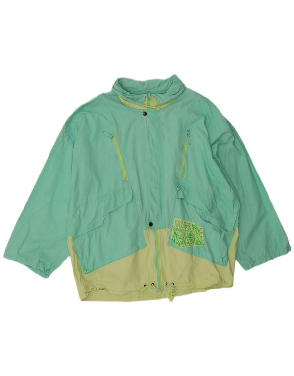 Veste coupe-vent surdimensionnée femme vintage UK 20 2XL Colorblock vert