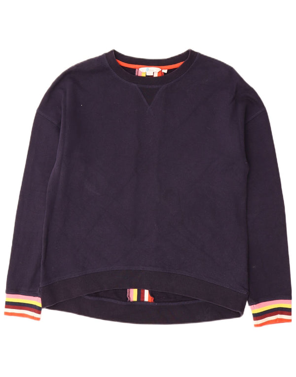 Boden Femme Sweatshirt Jumper UK 44 Medium Bleu Marine Rayé Coton