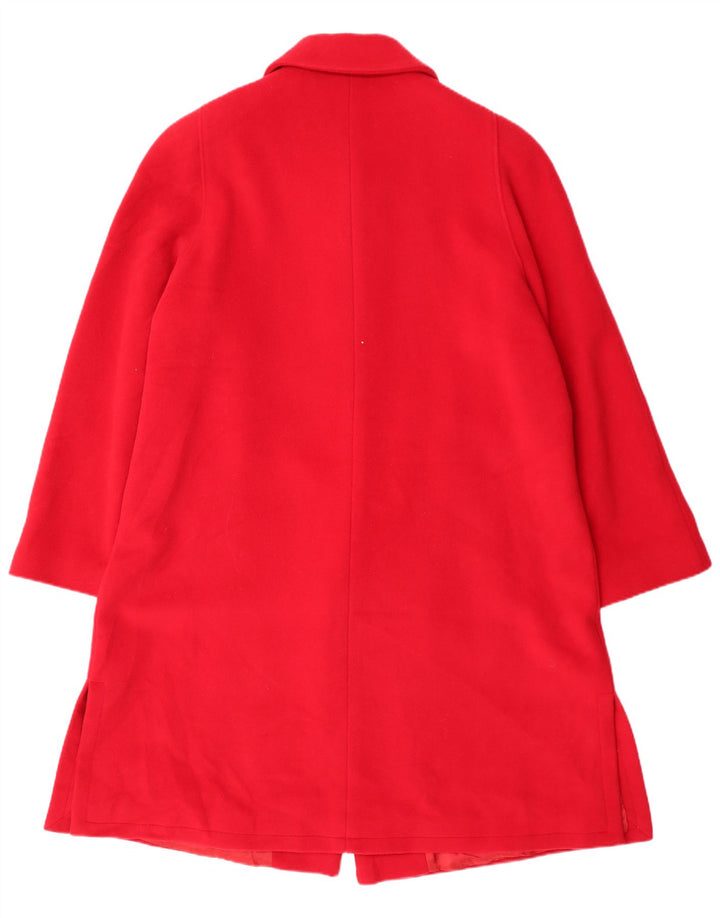 vintage Femme Pardessus IT 44 Moyen Rouge Laine Nouvelle