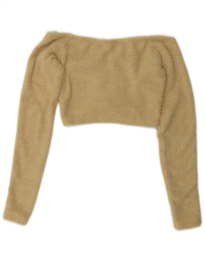 Adidas Haut court à épaules dénudées pour femme UK 8 Petit Jaune Polyester