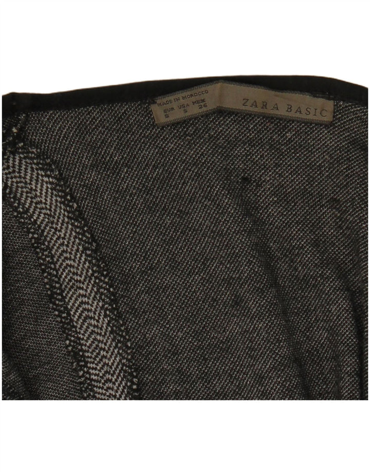 Zara Womens Open Overcoat UK 10 Petit Gris Chevrons