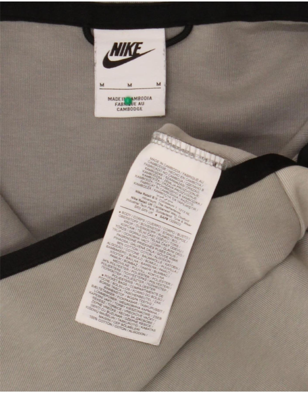 Nike Sweat à capuche zippé en coton color block gris moyen pour homme