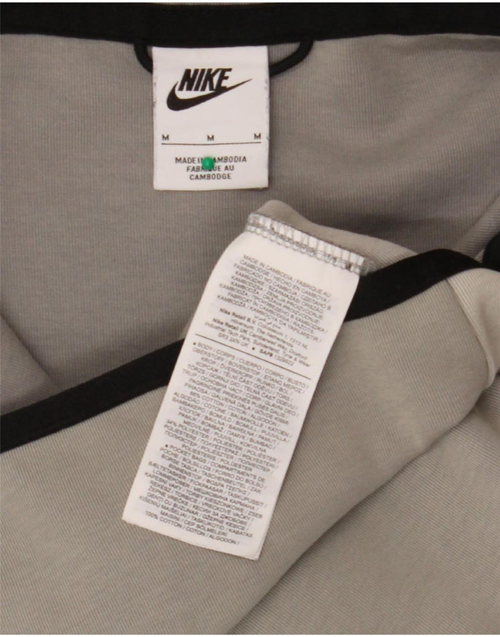 Nike Sweat à capuche zippé en coton color block gris moyen pour homme