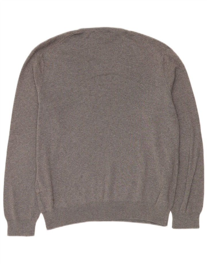 POLO RALPH LAUREN Pull Col V Homme Gris Moyen Coton