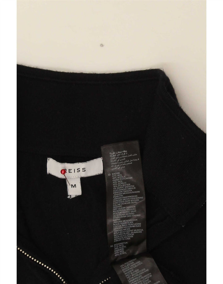 Reiss Pull Col Zippé Homme Laine Noir Moyen