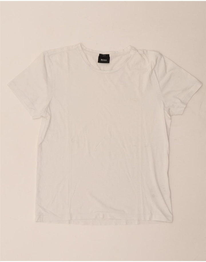 HUGO BOSS T-shirt slim fit en coton blanc moyen |
