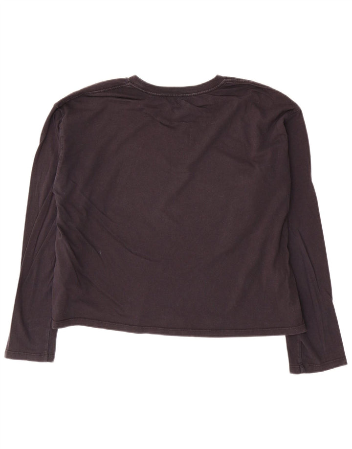 Levi's Crop Top Femme Manches Longues UK 14 Bleu Marine Moyen Coton