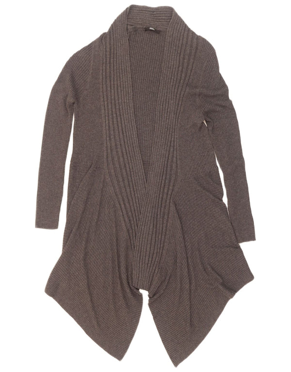 Marks & Spencer Pull cardigan ouvert asymétrique pour femme UK 8 Small Gris