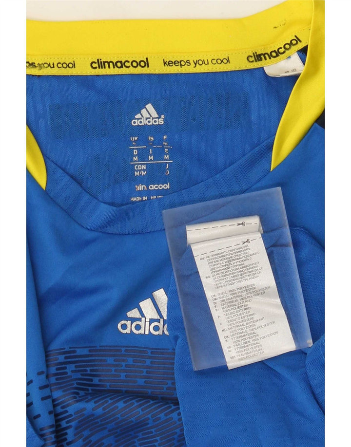 Adidas Homme Climacool Graphic T-Shirt Top Bleu Moyen Polyester Colorblock