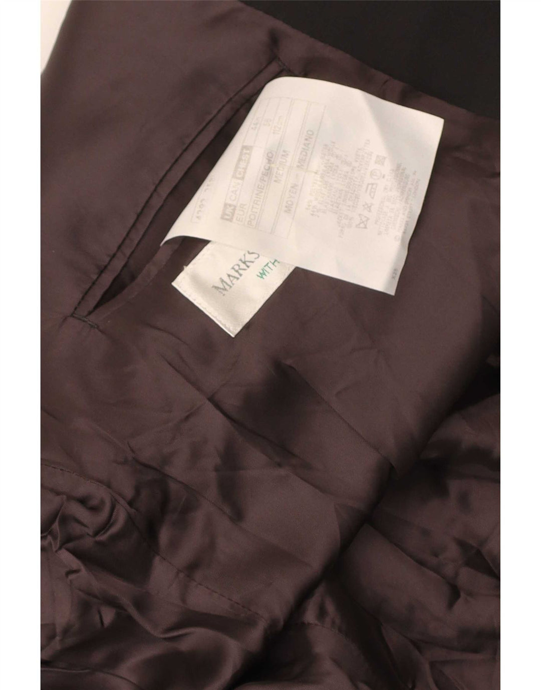 Marks & Spencer Veste blazer croisée pour homme UK 44 XL Noir Polyester